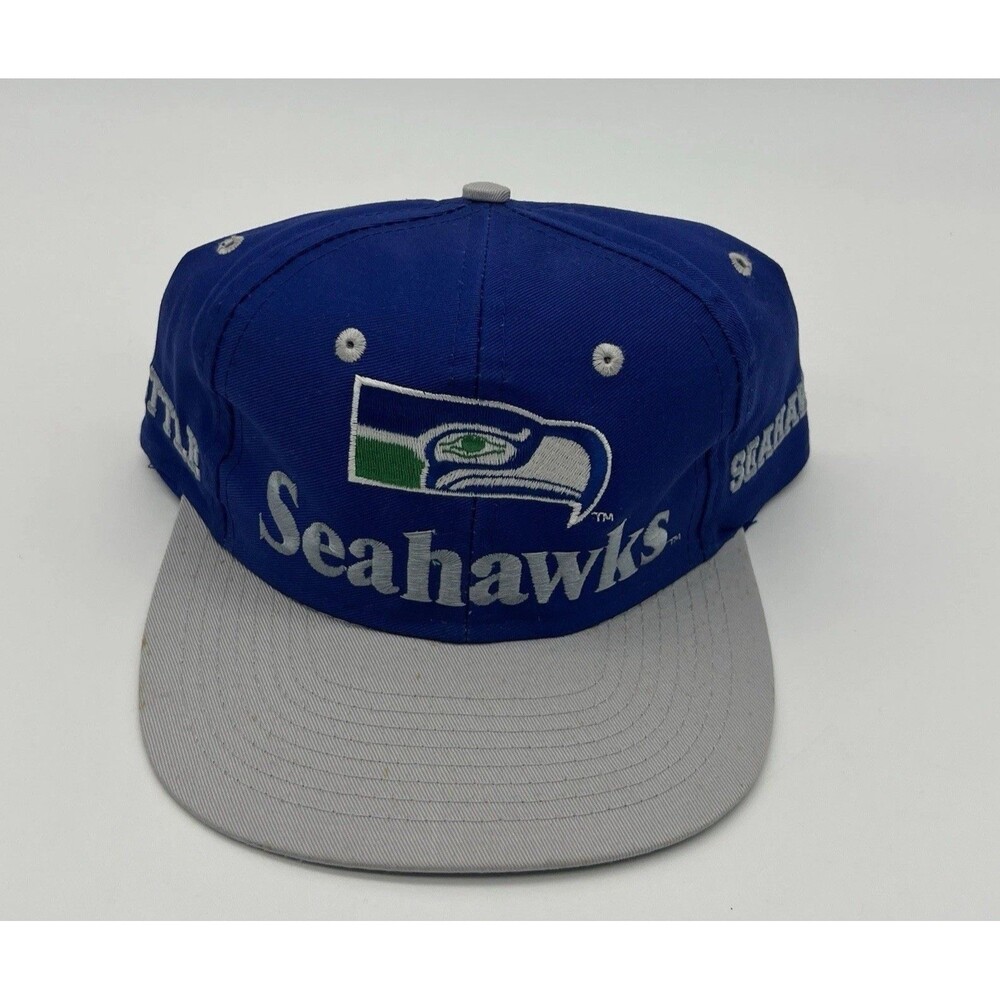 Seattle Seahawks Hat Competitor Logo 7 Team NFL Wraparound Snapback Cap 90s